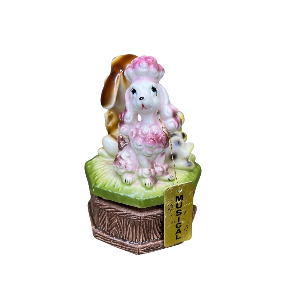 VTG Dogs Music‎ Box "Doggie In The Window" Poodle Puppies for Sale Japan